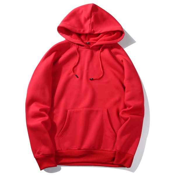 Men's Plus-size Hooded Sweatshirt Winter Streetman Loose White Fleece with Custom Print