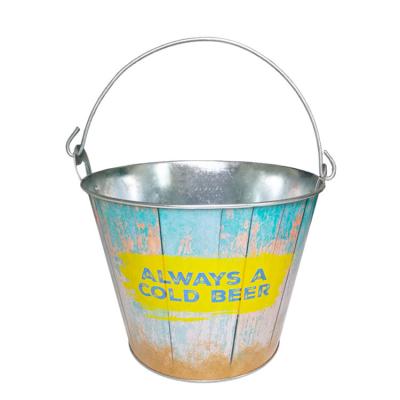 750ml 500ml Popcorn Metal Tin Ice Wine Bucket Galvanized Bucket With Lid
