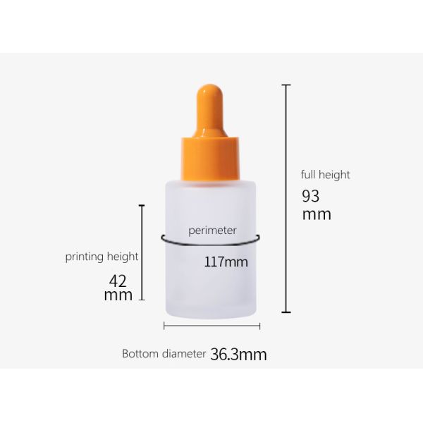 Hot Stamping Essential Oil Glass Aromatherapy Dropper Bottle 30ml