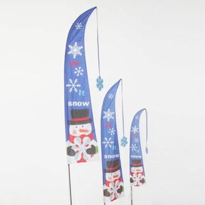 Christmas Garden Flag Sant Claus and Snowman