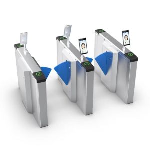 Automatic Optical Swing Turnstile , Flap Barrier Turnstile Gate With Face