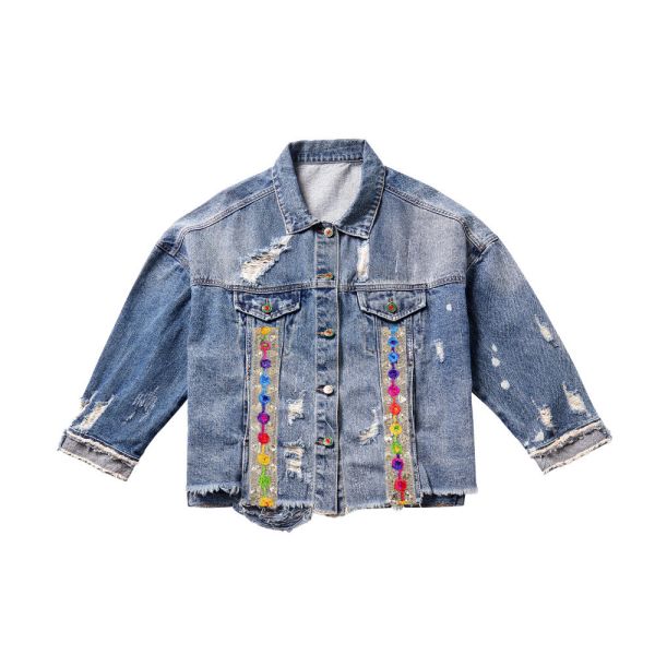 Пальто курток дам ковбоя отверстия печати лебедя