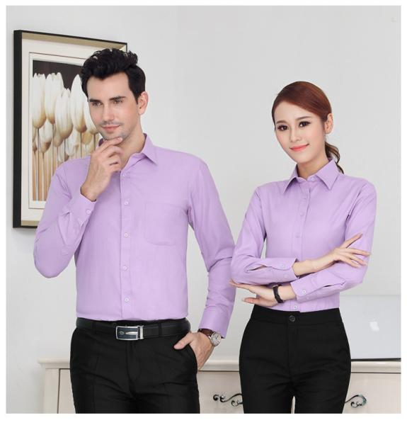 Vantagem de material respirável Último design Camisa formal de manga longa 100% algodão