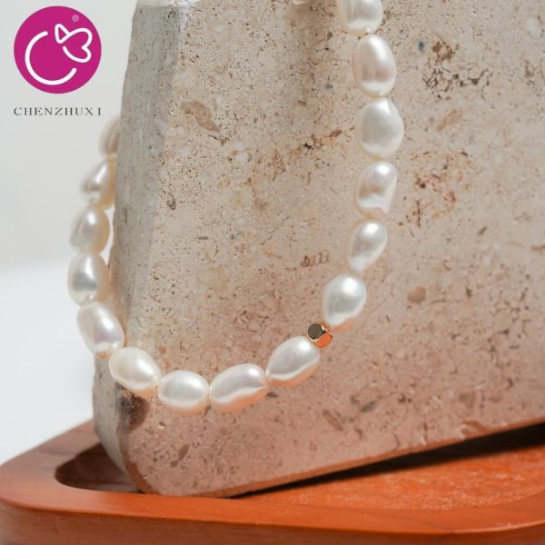 Minimalist Double Wrap Freshwater Pearl Beads Bracelets for Women Toggle Two Strands Rice Round Pearl Bracelet