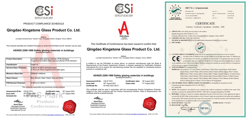 Échantillon gratuit 6.38 Verre stratifié transparent 3210*2550 /2440*3660