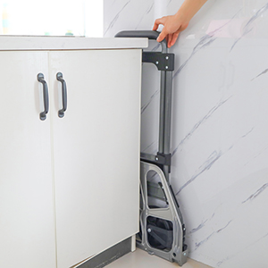 Folding Hand Truck Dolly, 264 Lb Capacity Heavy-Duty Luggage Trolley Cart Telescoping Handle and PP+EVA Wheels