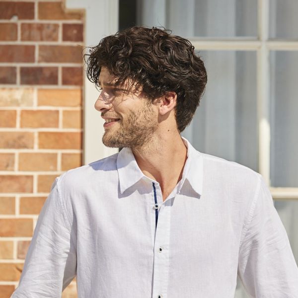 4 Seasons Cotton Mens Casual Linen Shirts Lightweight Long Sleeve