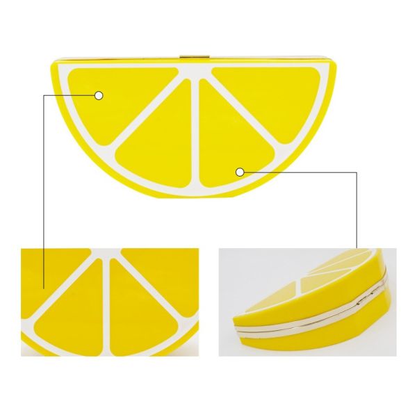 Lemon fruit watermelon creative fashion acrylic shoulder bag