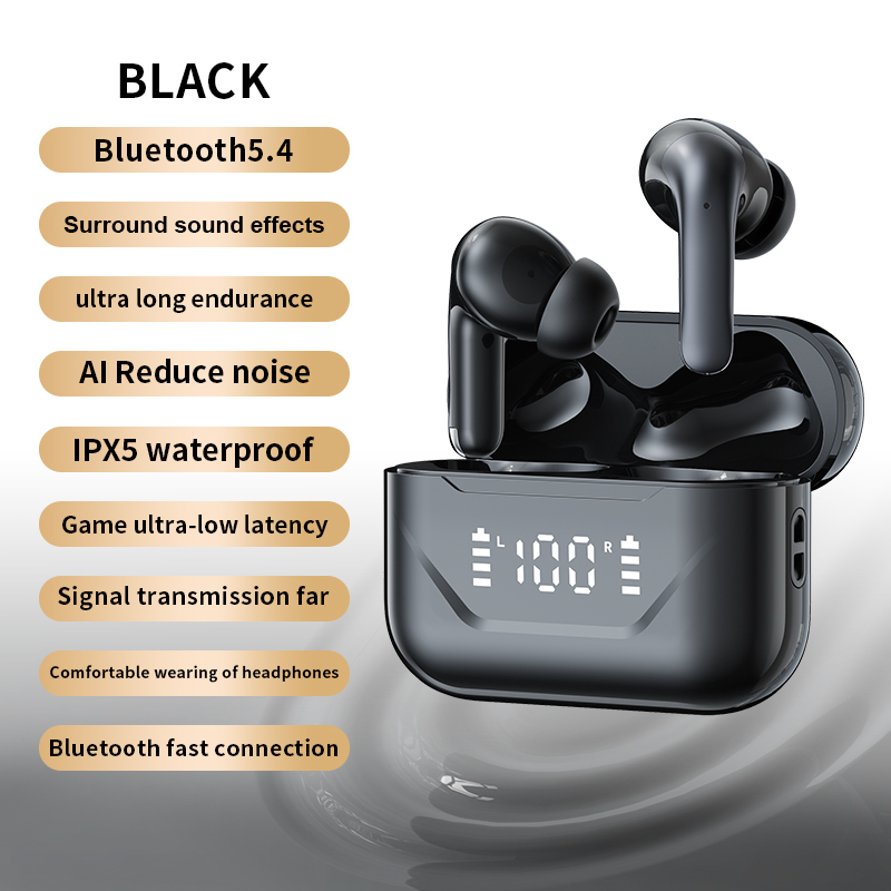 Wireless Earphones 5.3 Edition LED Battery Display ENC Call Noise Reduction True Wireless Stereo In Ear Earphones 360 ° Panoramic Stereo I5 Sweatproof Sports Running Fitness Suitable for Mobile Phones