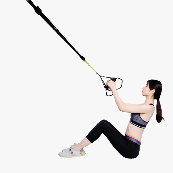 Home Nylon Webbing Suspension Training Straps , 245cm Elastic Band Workout