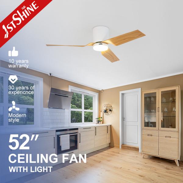 52 inches Remote LED Ceiling Fan with Dimmable 3 Color Light Motor Type DC Pure Copper