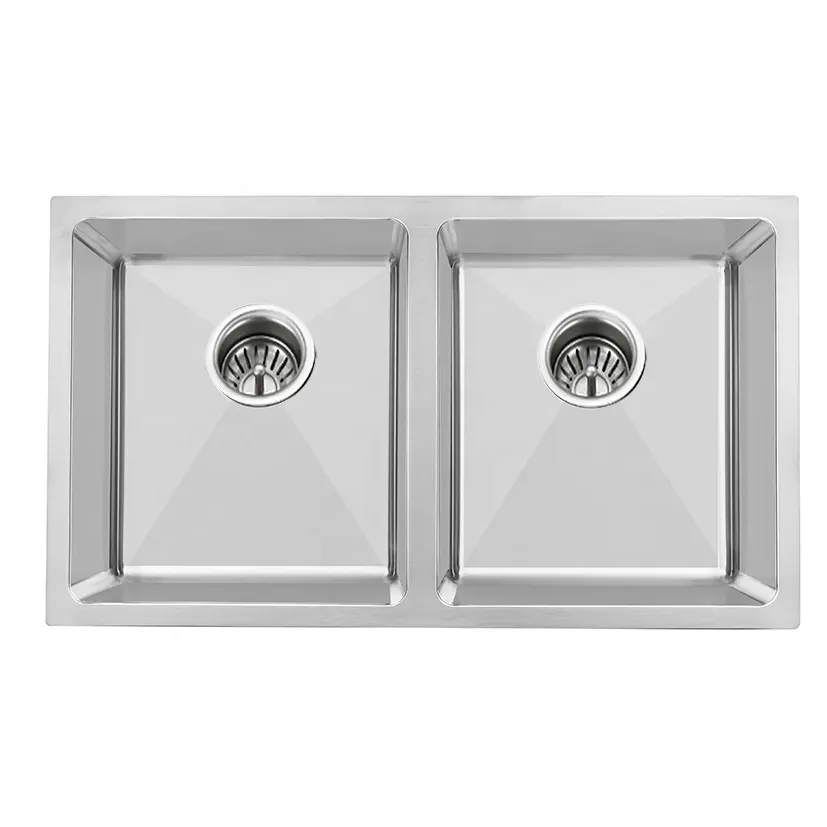 Popular Item Undermount Double Sinks Stainless Steel Handmade Kitchen Sinks