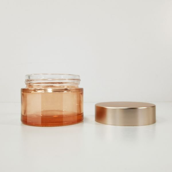4oz Body Butter Cream Glass Cosmetic Packaging Container Pink Matte With Gold Lid