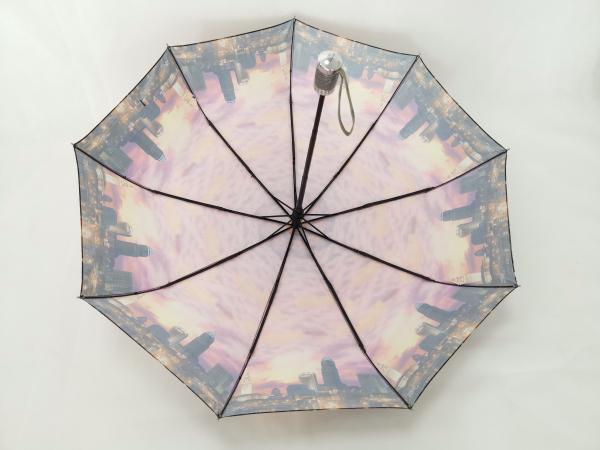 Satin Fabric Self Opening And Closing Umbrellas With Full Logo Printing