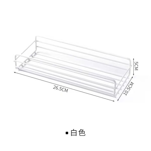 Modern Style Iron Bathroom Shelves with Chrome Finish and Shampoo Storage Basket