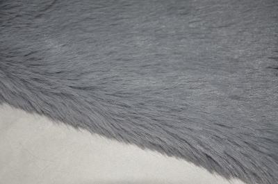 grey Solid Long Haired Faux Fur Fabric Acrylic Silver Fox，Add softness and romance to your wardrobe