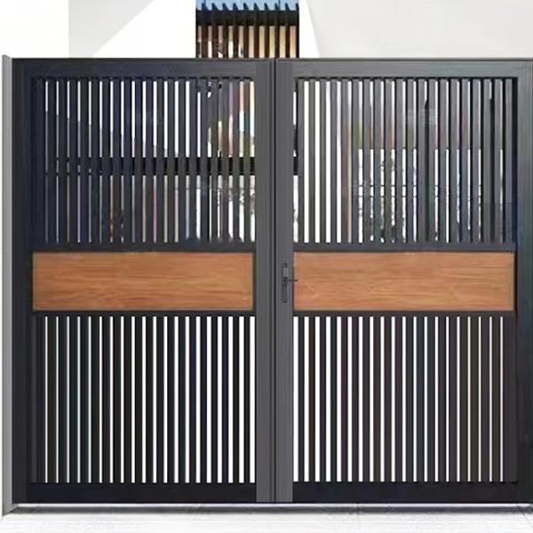 Powder Coated Aluminium Garden Side Gates Doors External Sliding For Chinese Square