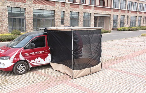4 Square Meters Car Side Awning Anti Mosquito Tent Net in Grey