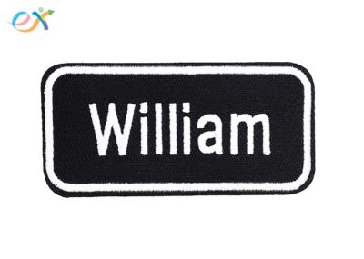 10% Embroidery Twill Fabric 2 Inches Custom Embroidered Name Patches For Shirts