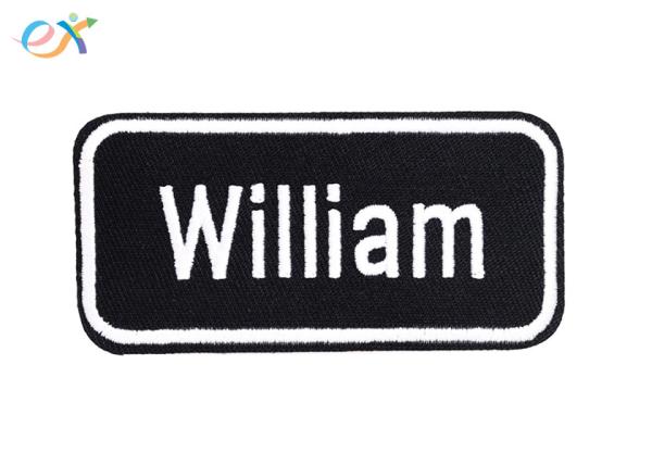 10% Embroidery Twill Fabric 2 Inches Custom Embroidered Name Patches For Shirts