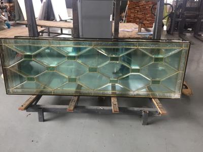 high quantity wooden door decorative  glass of brass caming 80'*20' for American