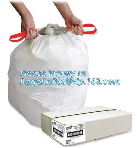Garbage bags 10 Liter Drawstring Bathroom Trash Bags Mini Wastebasket Can Liners for Home Office Bins, bagease, pack
