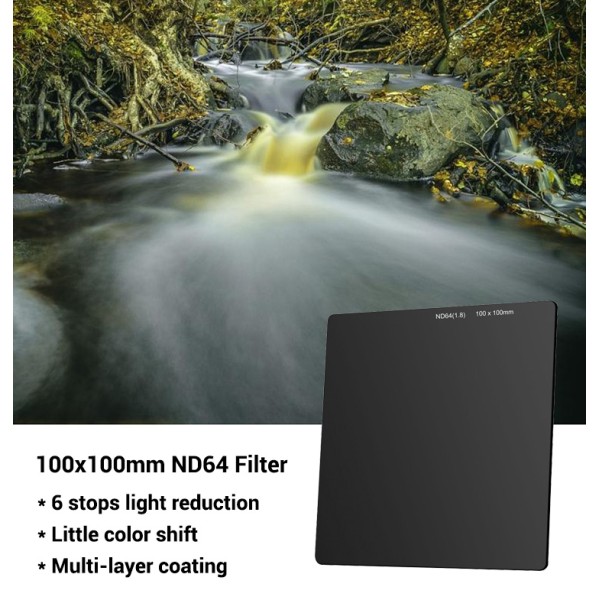 OEM Square ND Filter 100x100mm 6 Stop Filter ND64 Little Color Shift