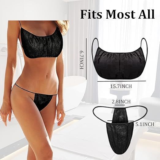 Disposable Bras and Panties Natural Disposable Bras And Panties Set Non Woven Women'S Disposable Underwear For Spa Massage Disposable Bathrobe