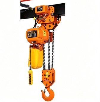 7500kg Lifting Chain Hoists 3 Falls G80 Chain Electric Hoist With Trolley