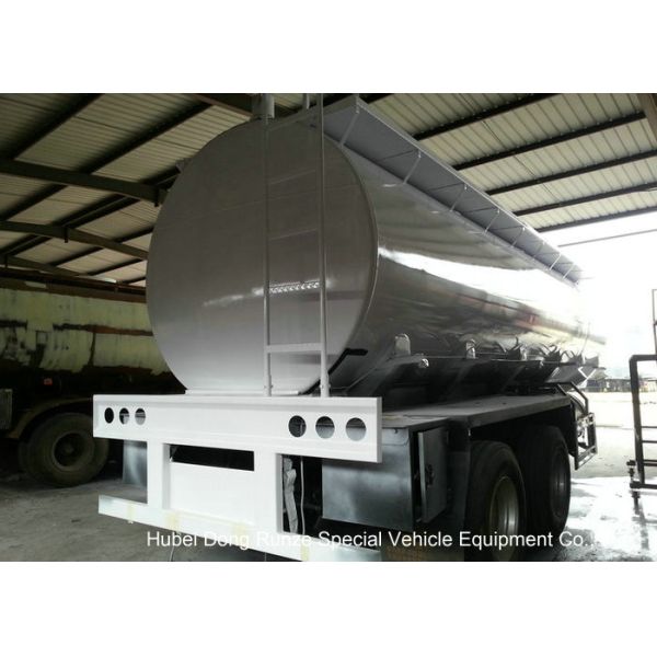 Dual Axle 32 Ton Tank Semi Trailer Single Point Suspension For Hydrofluoric Acid / HCL