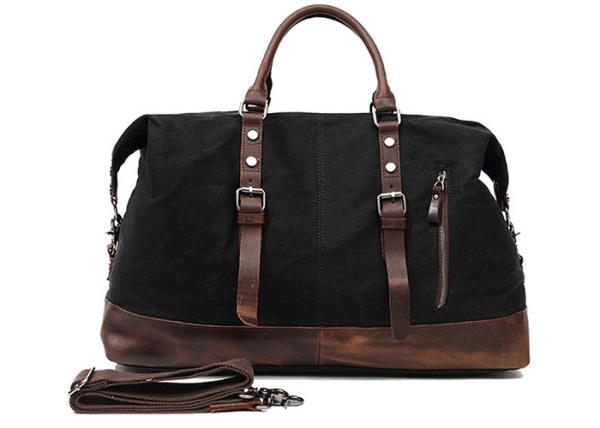 Genuine Leather Oversized Outdoor Duffle Bag Smooth Zipper Closure