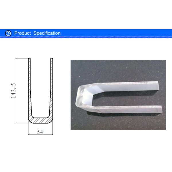 6061 T6 Heat Treatment Aluminum U Channel Extrusions For Medical Industry 54 mm Width