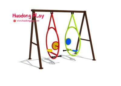 Cute Metal Swing Sets , Kids Playground Equipment Easy To Install Cad Instruction
