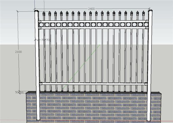 Ornamental Picket Steel Fence Panel / Black Steel Fence / Ornamental Steel Fence