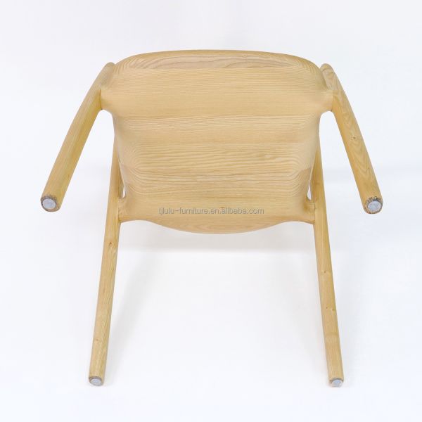 Modern Nordic Style Restaurant Wooden Armchair Design Solid Ash Wood Dining Chairs with Home Furniture and Mail Packing