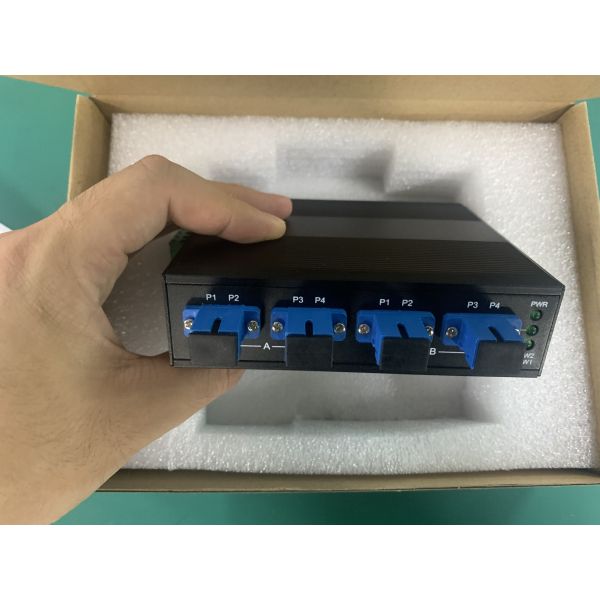 4 портовой оптический обходный переключатель SC/UPC CONNECTOR SIMPLEX 1310/1550NM DC24V DIN MOUNTED