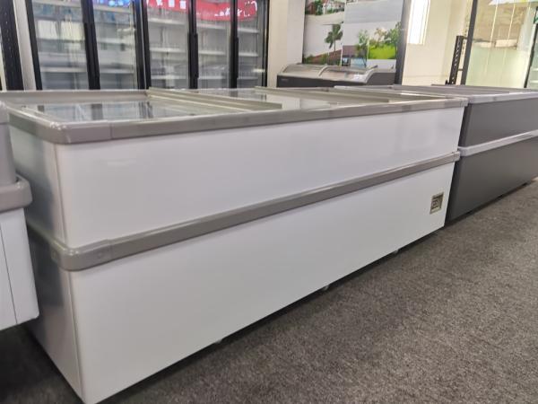 SD-950 glass door island freezer for frozen food horizontal freezer