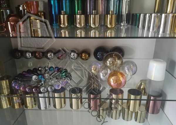 Glass PVD Coating Service, Cathodic Arc Plating Amber Color, Glassware Gold Plating Service