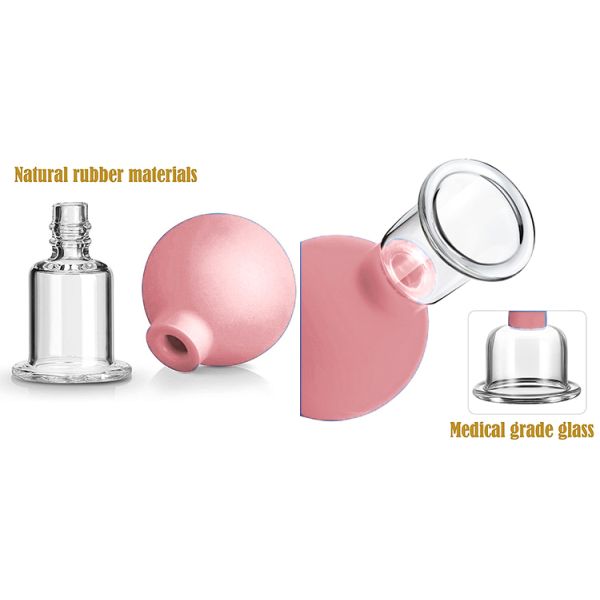 Simple and Portable Glass Rubber Cupping Set for Body Cup Vacuum Suction Massage Tool