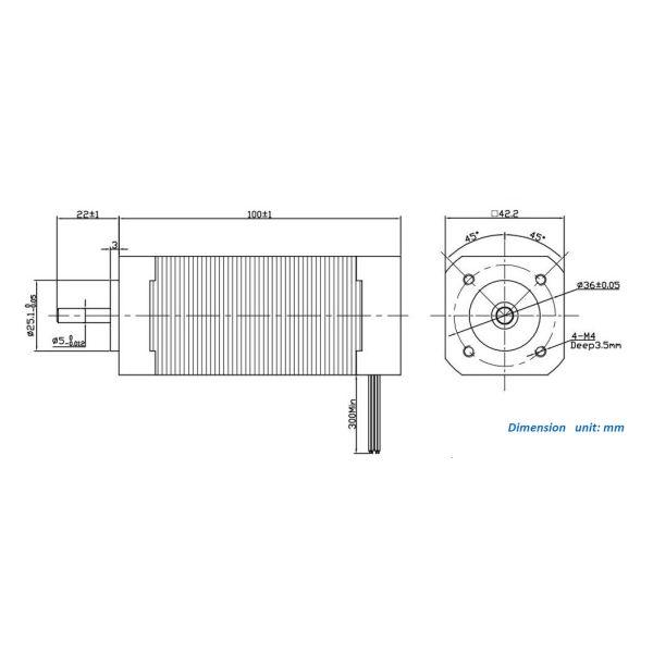 Мотор 12V 24V 36V робота мотора 42mm Bldc Dc изоляции 0.75A b безщеточный