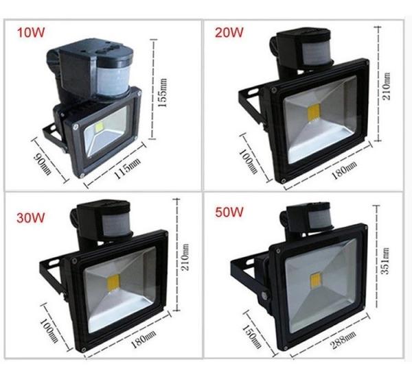 PIR Sensor/Motion Sensor Waterproof IP65 10w 20w 30w 50w Outdoor Aluminium Solar Led Flood Light SFLE