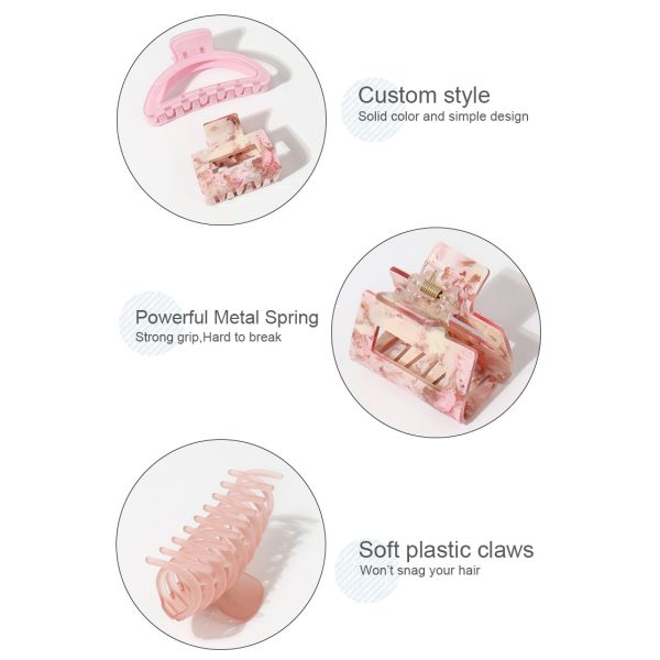 Acetic acid French hair clip Ponytail shark clip 4pcs one set