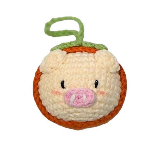 Plush Crocheted Good Things Happen Pendant Hand-Woven Wool Persimmon Good Persimmon Peanut Bag Keychain Accessories