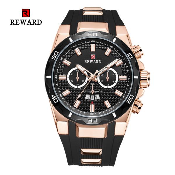Silicone Band Mens Stainless Steel Watches Fake Chronograph With Big Face