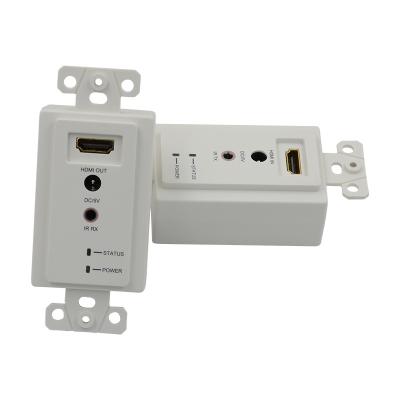 60m HDMI Wall Plate Extender Over Single Cat5e Cat 6 To Hdmi Extender Support 3D IR