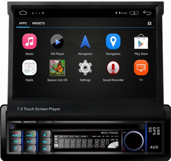 Ouchuangbo car radio android 6.0 system for universal Retractable radio with gps navi 1080 video reverse camera wifi BT