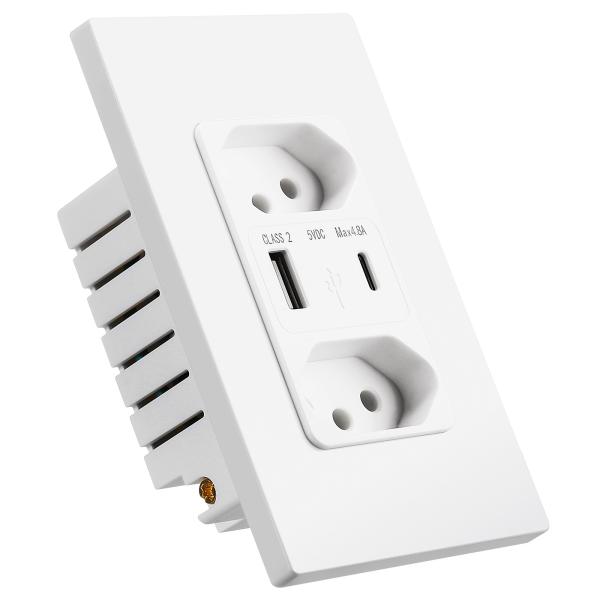 Convenient Brazil USB Wall Socket With 2 USB 5V 2.4A Output