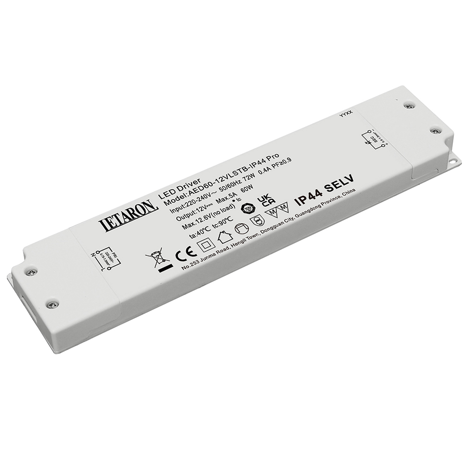 Class II 60W IP44 Flicker-free Letaron LED Driver for Mirror LED Strip Light