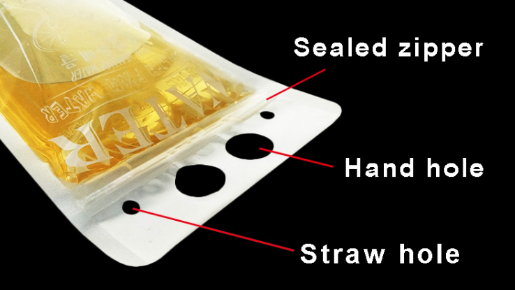 Партия резвится мешок напитка Use16OZ жидкостный упаковывая с ручкой соломы