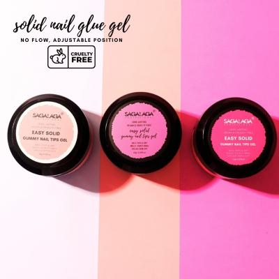 SAGALAGA Strong Adhesive Solid Gel Glue Custom Logo Glue Gel Polish for Press on Nail Transparent Tips Glue